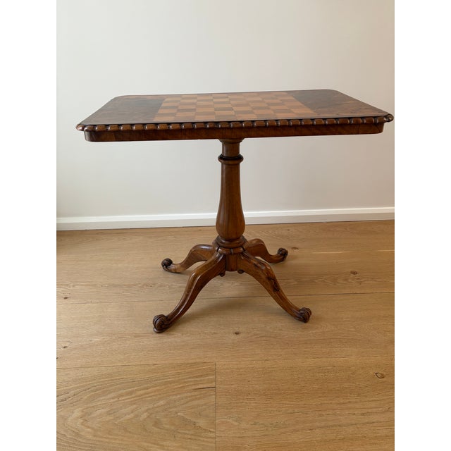 Late 19th Century Antique English Burled Walnut Chess Table, Circa 1870. For Sale - Image 5 of 7
