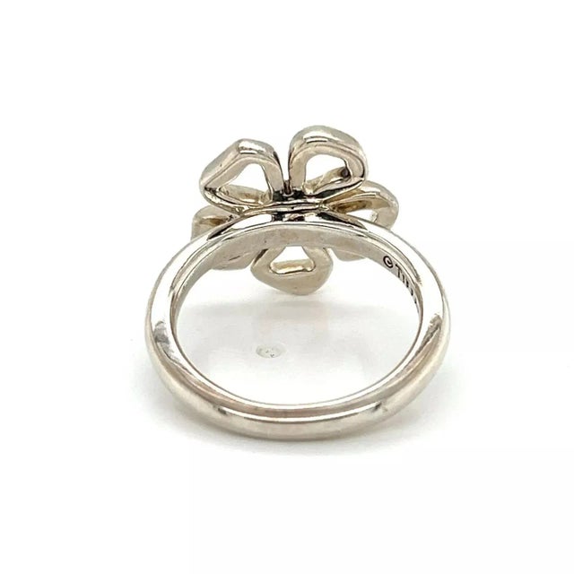 Late 20th Century Tiffany & Co. Sterling Silver Daisy Floral Ring For Sale - Image 5 of 6