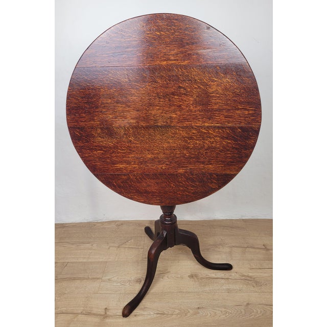 Brown Georgian Oak Tripod Occasional Table with Round Tilt Top, 18th Century For Sale - Image 8 of 18
