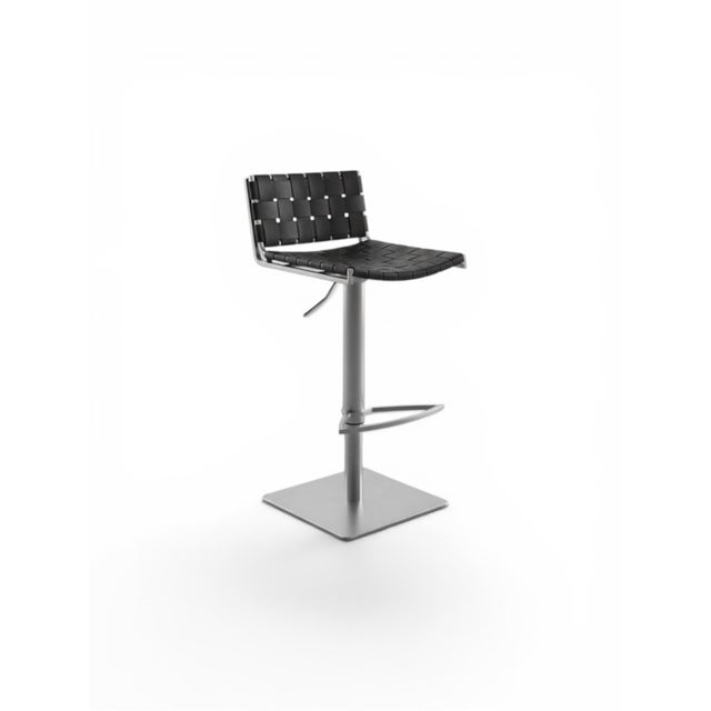 Contemporary Woven Strap Bar Stools - These stylish modern bar stools bring industrial-contemporary flair to the kitchen...