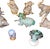 Charming set of nine Herend Hungary porcelain animal figurines, each decorated in the brand’s iconic hand-painted fishnet...