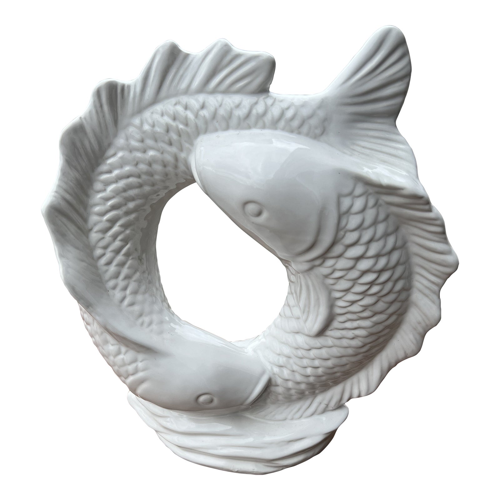 1990s Koi Fish Ceramic Statue Chairish