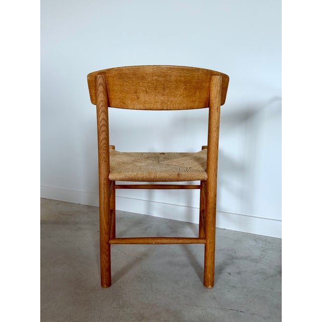 Danish Modern Børge Mogensen Oak & Rush "Shaker" "Folkestole" Chair Model #J-39 For Sale - Image 18 of 18