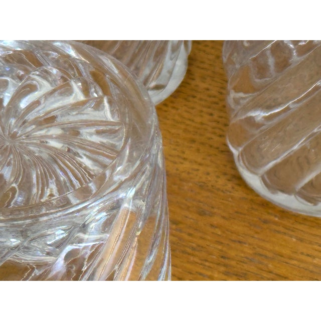 Crystal Topper Bottles with Bamboo Twist Pattern from Baccarat, France, 1910s, Set of 8 For Sale - Image 11 of 13