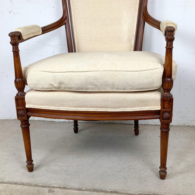 Vintage French Louis XVI Style Fauteuil Armchair For Sale - Image 12 of 12
