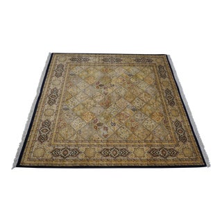 1980s SquareHand Woven Wool 8x8 Oriental Rug For Sale