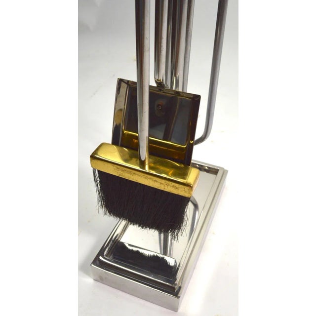 Danny Alessandro Chrome and Brass Fireplace Tools by Alessandro For Sale - Image 4 of 10