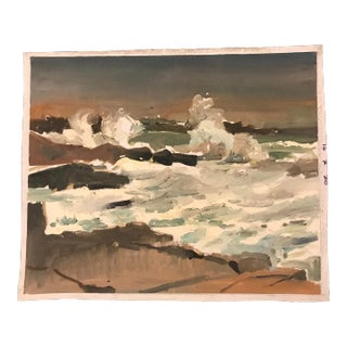 Crashing Waves Original Oil Seascape Painting by David Beynon Pena For Sale