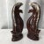 Art Deco Mid-Century Art Deco Boho Chic Swans in Brown Glaze Ceramic With White Tips - A Pair For Sale - Image 3 of 9