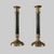 Vintage Neoclassical Brass and Black Metal Column Candlesticks, 1980s, Set of 2 For Sale - Image 4 of 10