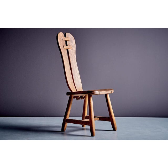 Brutalist Oak Dining Table and Chairs, 1970s, Set of 6 For Sale - Image 17 of 18