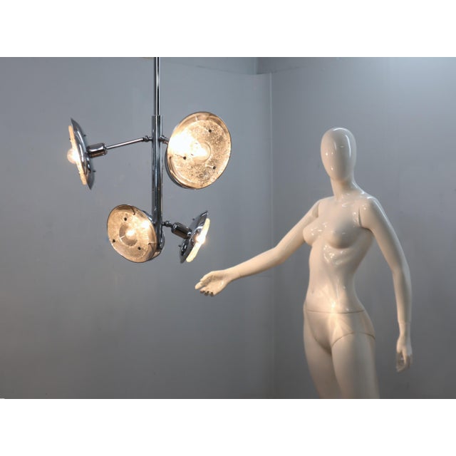 1970s Esperia Chandelier in Chrome and Murano Glass, 1970s For Sale - Image 5 of 13