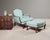 French Louis XV Style Bergère Lounge Chair in Tiffany Blue + Ottoman For Sale - Image 3 of 18