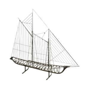 Curtis Jere Large Metal Sailboat Ship Sculpture
