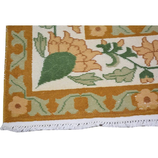 Art Deco Vintage Chinese Art Deco Hand Knotted Wool Rug,8'9'' X 11'9'' For Sale - Image 3 of 5