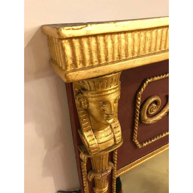 Russian Neoclassical Style Parcel Paint and Gilt Decorated Mirror For Sale - Image 5 of 11
