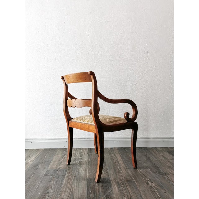 Biedermeier Armchair in Oak and Cherry, 1830s For Sale - Image 6 of 15