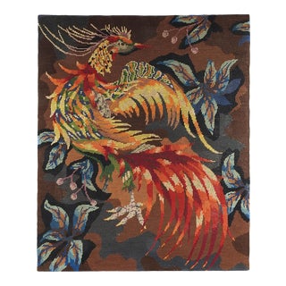Mid Century Modern Phoenix Bird Needlepoint Tapestry For Sale