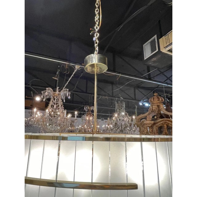 Early 21st Century Large Scale Murano Glass and Brass Round Chandelier For Sale - Image 5 of 7