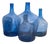 Antique Blue Colour Demijohns, 1920, Set of 3 For Sale