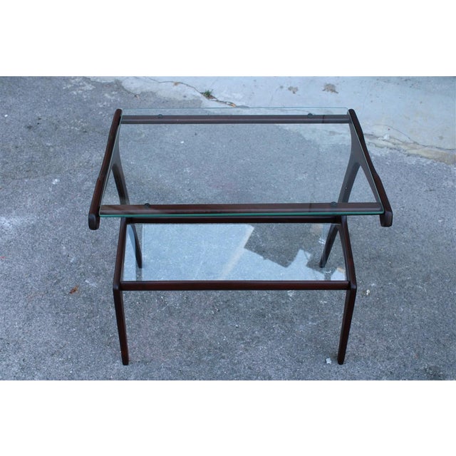 Minimalist Wood and Glass Coffee Table attributed to Cesare Lacca, 1950 For Sale - Image 9 of 13