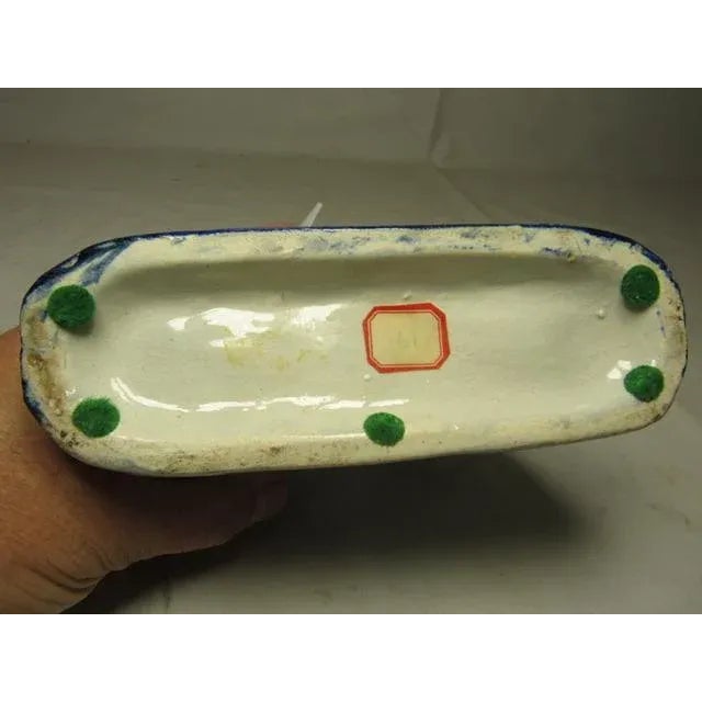 Brick Red Antique Staffordshire Figurine of Three Seated Spaniels For Sale - Image 8 of 11