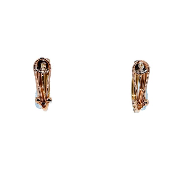 Early 21st Century Round Shape Brilliant Cut White Diamonds Pave Set 14k Triple Tone White Yellow Gold, A Pair For Sale - Image 5 of 8