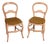 Polychrome Wooden Straw-Seated Chairs, 1950s, Set of 2 For Sale