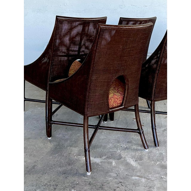 Vintage Barbara Barry for McGuire Tobacco Cane Dining Chairs - Set Of. 4 For Sale - Image 9 of 12