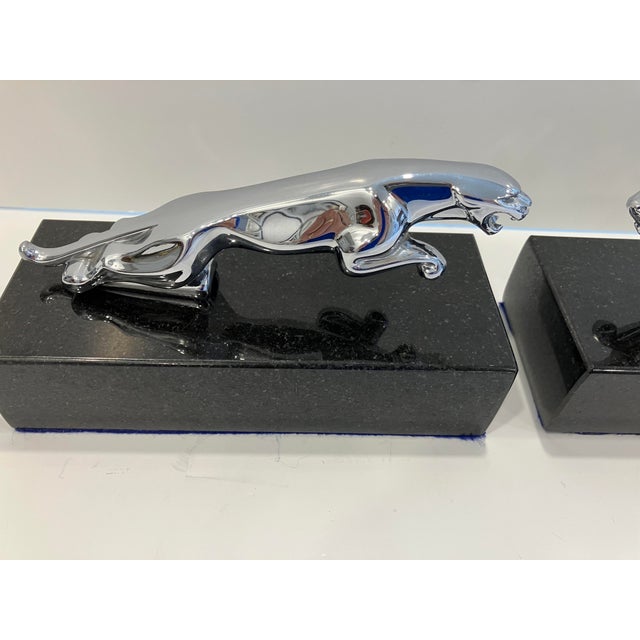 Art Deco Pair of Chrome Jaguar Bookends For Sale - Image 3 of 4