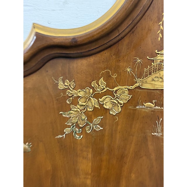 1980s Queen Size Phyllis Andrade for White Furniture Company Chinoiserie Headboard, Vintage For Sale - Image 5 of 12