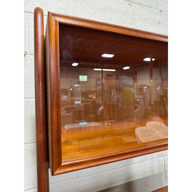 Mid Century Kurt Ostervig Style Teak Secretary Bookcase For Sale - Image 9 of 11