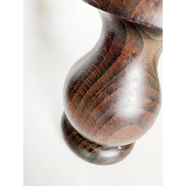 Brown 20th Century Brown Wooden Candlesticks, France, Set of 2 For Sale - Image 8 of 11