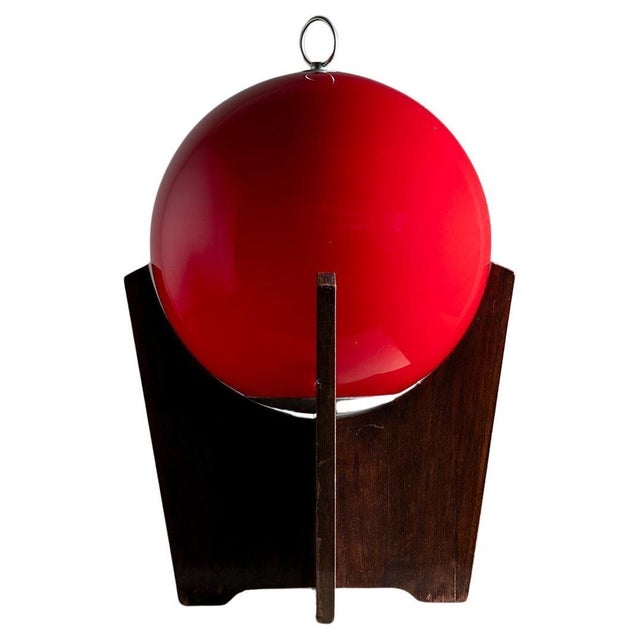 1960s 1960s Mid-20th Century Red Sphere Table Lamp For Sale - Image 5 of 18