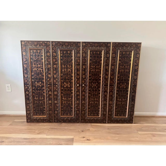 Late 20th Century Hollywood Regency Wall Mounted Tv Hideaway Cabinet For Sale - Image 4 of 17