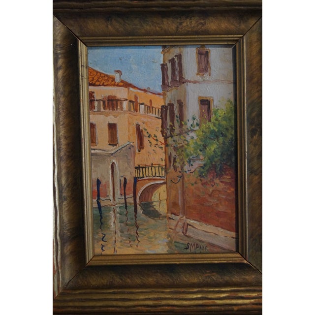 1940s 1940s Boris Major Venice Italy Canal Painting For Sale - Image 5 of 10