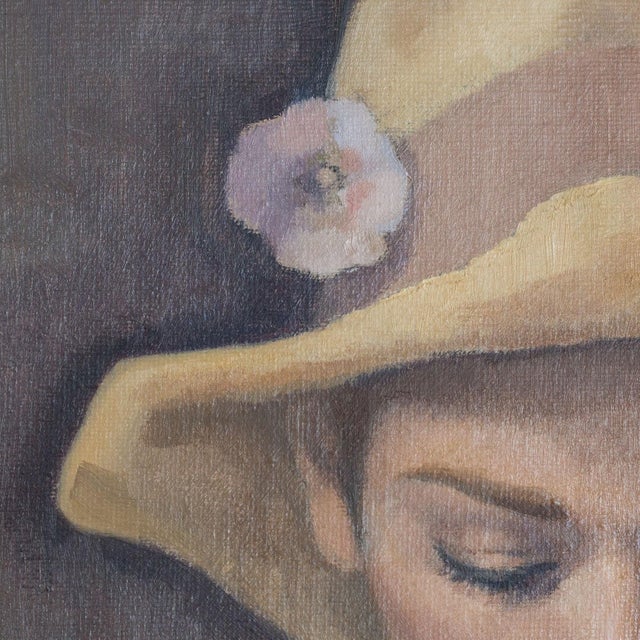 Unknown, Girl Playing Recorder Signed, 1960s, Oil on Canvas For Sale - Image 7 of 10