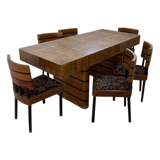 Art Deco Table and Chairs, 1930s, Set of 7 For Sale