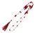 Art Nouveau Red Glass and Gilded Metal Tassel Necklace, 1890s For Sale