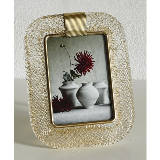 Italian Gilt Murano Glass Twist Picture Frame from Barovier & Toso, 1990s For Sale - Image 13 of 13