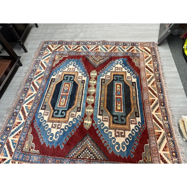 Ivory 5ft 1in X 5ft 8in Armenian Traditional Artsakh Area Rug For Sale - Image 8 of 12