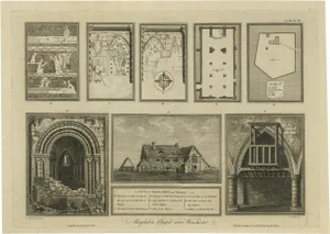 J. Basire after Schnebbelie, Magdalen Chapel Near Winchester, England, 1790, Original Print