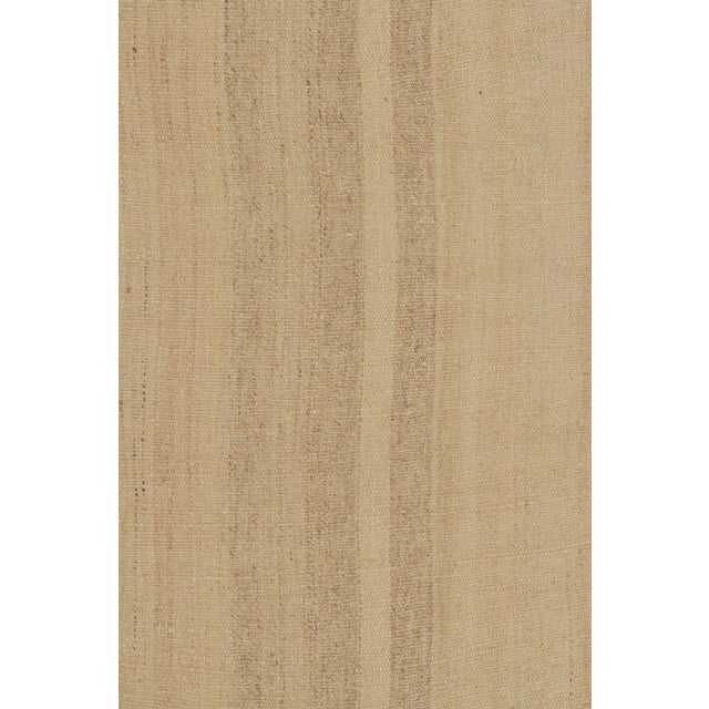 Rug & Kilim Rug & Kilim’s Modern Rez Flatweave Runner Kilim in Beige Textural Stripes For Sale - Image 4 of 9