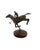 Late 20th Century Jockey on Horse Sculpture Vintage Metal Rider Equestrian Figurine on Wooden Base For Sale - Image 4 of 9