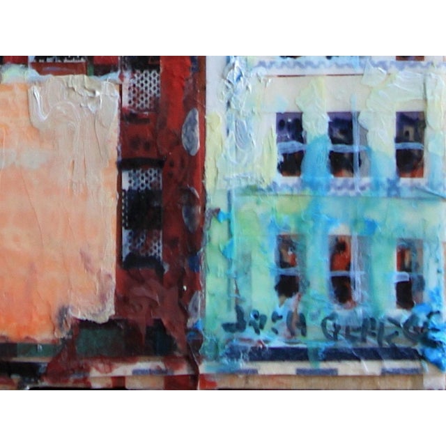 Base Defensive Formation by Josh George | Mixed Media Water Tower Cityscape For Sale - Image 4 of 8