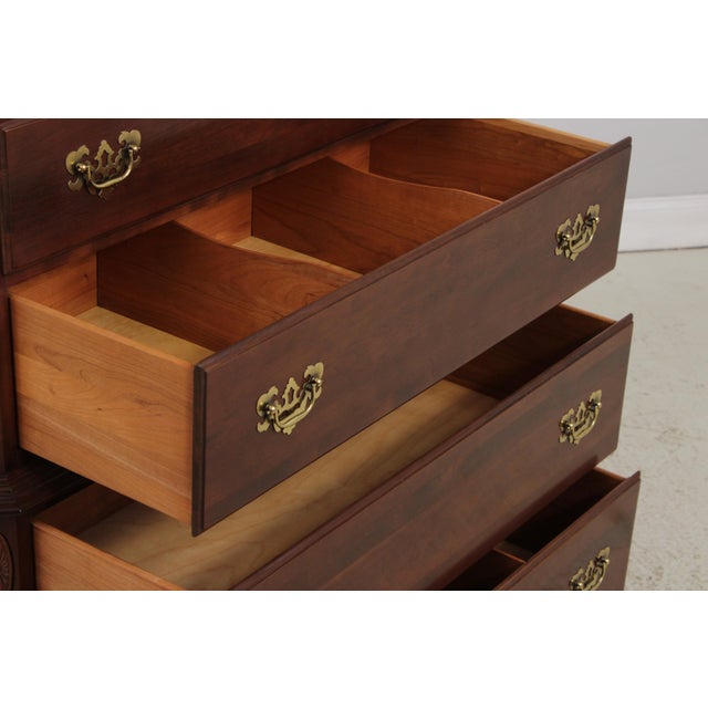 Ethan Allen Cherry Georgian Court Tall Chest on Chest For Sale In Philadelphia - Image 6 of 15