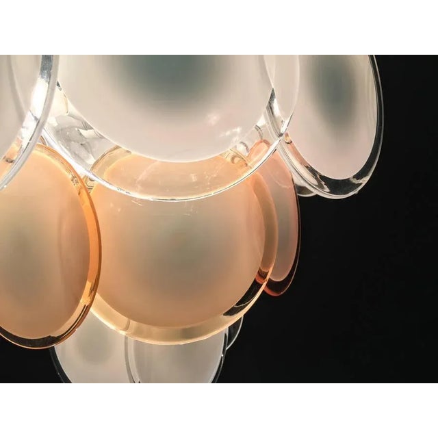 Disc Murano Chandeliers from Vistosi, 1970s, Set of 4 For Sale - Image 4 of 12