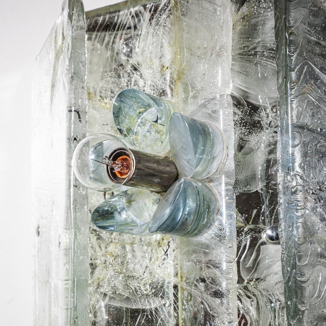 Blue Vintage Italian Glass Wall Sconces, 1990s, Set of 2 For Sale - Image 8 of 15