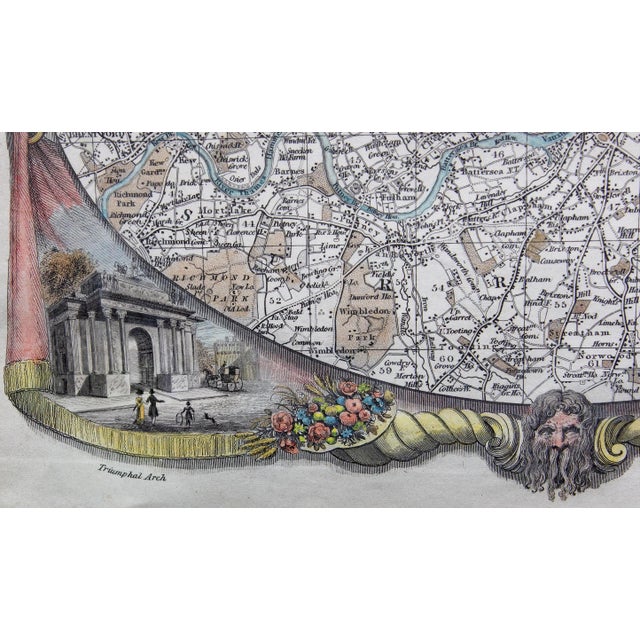 Antique Map of London by Thomas Moule and William Schmollinger For Sale - Image 4 of 6