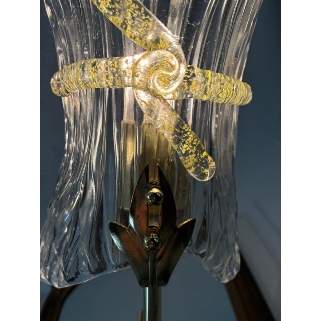 Italian Brass Glass Floor Lamp Murano For Sale In San Francisco - Image 6 of 13